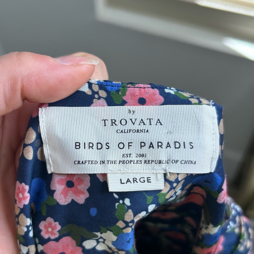 Trovata Paloma Cotton Silk Ruched Blouse Floral in Rolling Hills Size Large - Picture 14 of 15